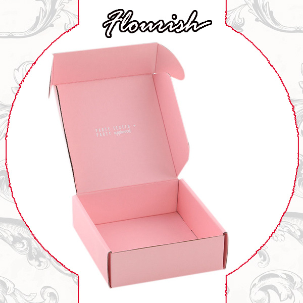 250 GSM Cardboard Pasted Corrugated Paper Cute Pink Jewelry Packaging Mailer