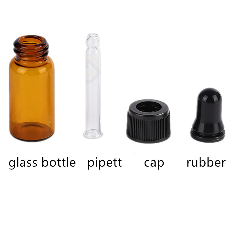 Amber Glass Dropper Bottle5 Ml 10 Ml 15 Ml 20 Ml Essential Oil Bottle with Plastic Eye Dropper Pipettes