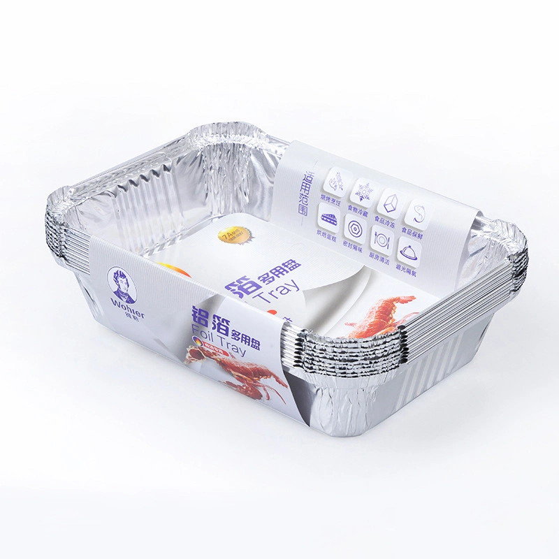 Food Grade Aluminium Foil Container/ Carryout Lunch Box/Tray with Cardboard Lid