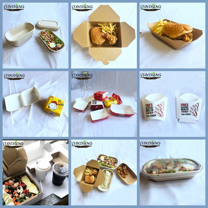 Food Packaging Chip Fry Tray Insulated Cardboard to Go Food Serving Tray