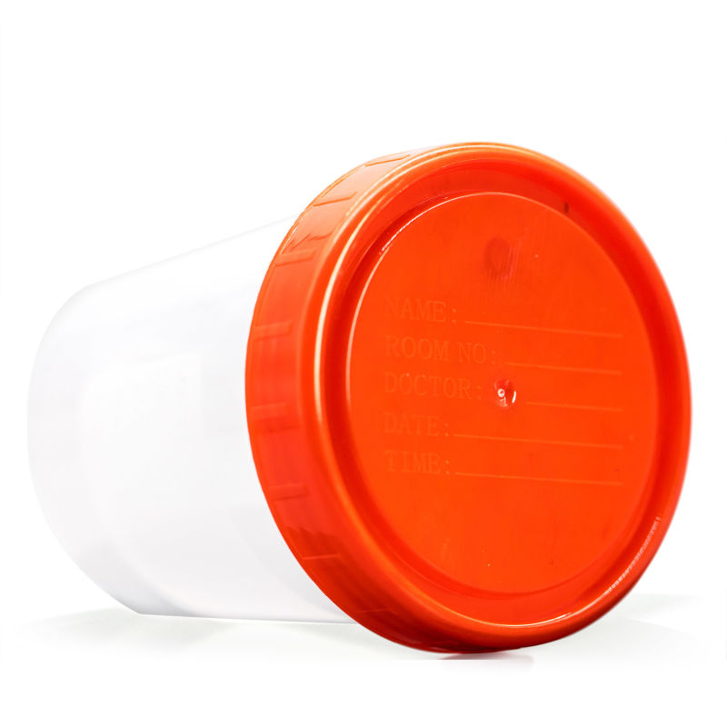 Disposable 60ml Red Cap Plastic Urine Container Sample Cup