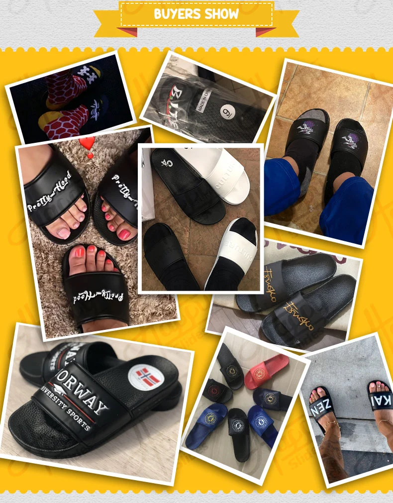 Designer Sandals Custom Slides, Custom Logo Black Slides Sandal Men, Custom Printed Slippers Slides Footwear