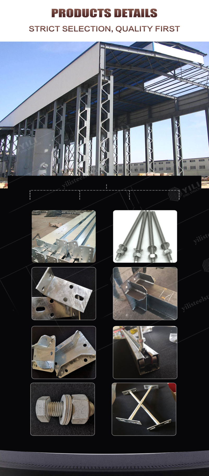 Peb Standard Steel Structure Standard Size Girt C Purlins and Z Purlins