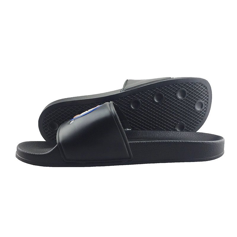 High Quality Plain Black Slides Slippers, Nice Embossing Design Mens Slides Slippers, Fashion Mens Slides Sandal Custom Logo