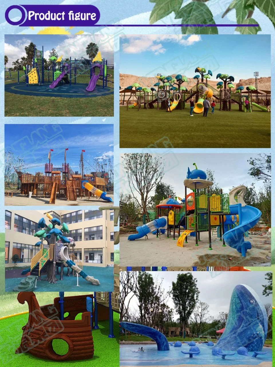 Modern and Popular Outdoor Plastic Playground Slide, Kids Playground Tube Slides Water Slide