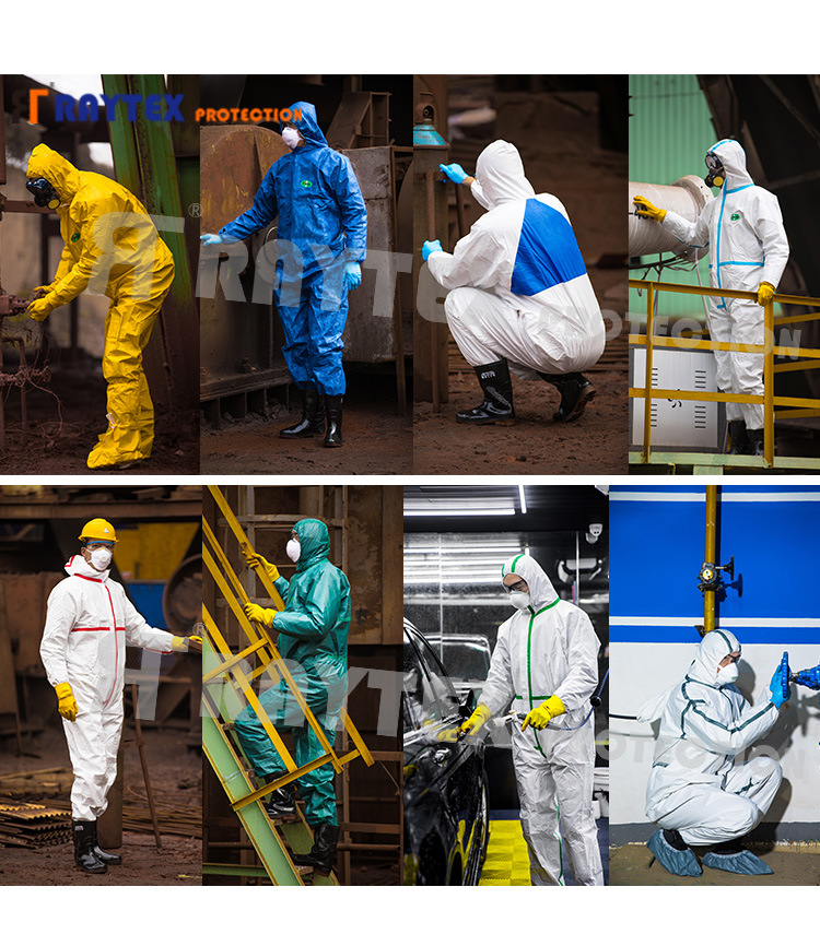 Anti-Virus Sterile PP PE Disposable Type 5/6 Coverall for Industrial and Construction
