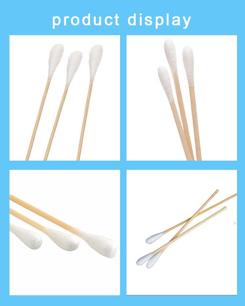 ISO Approved Wrapped Individually Sterile Bamboo Cotton Tipped Applicator