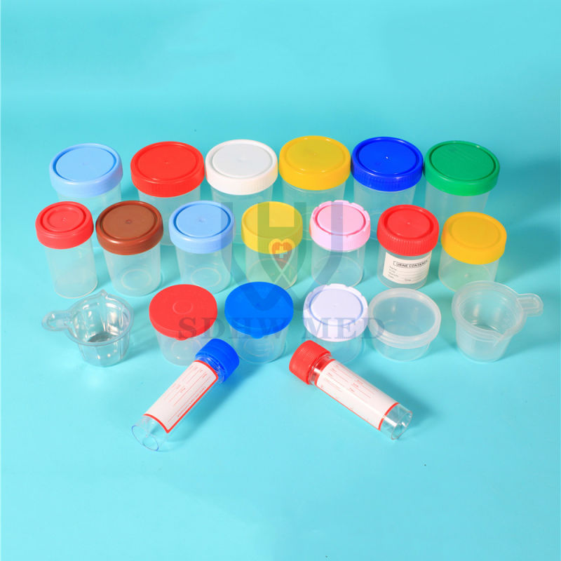 Stool Containers with Red Cap in PP 60ml Non Sterile