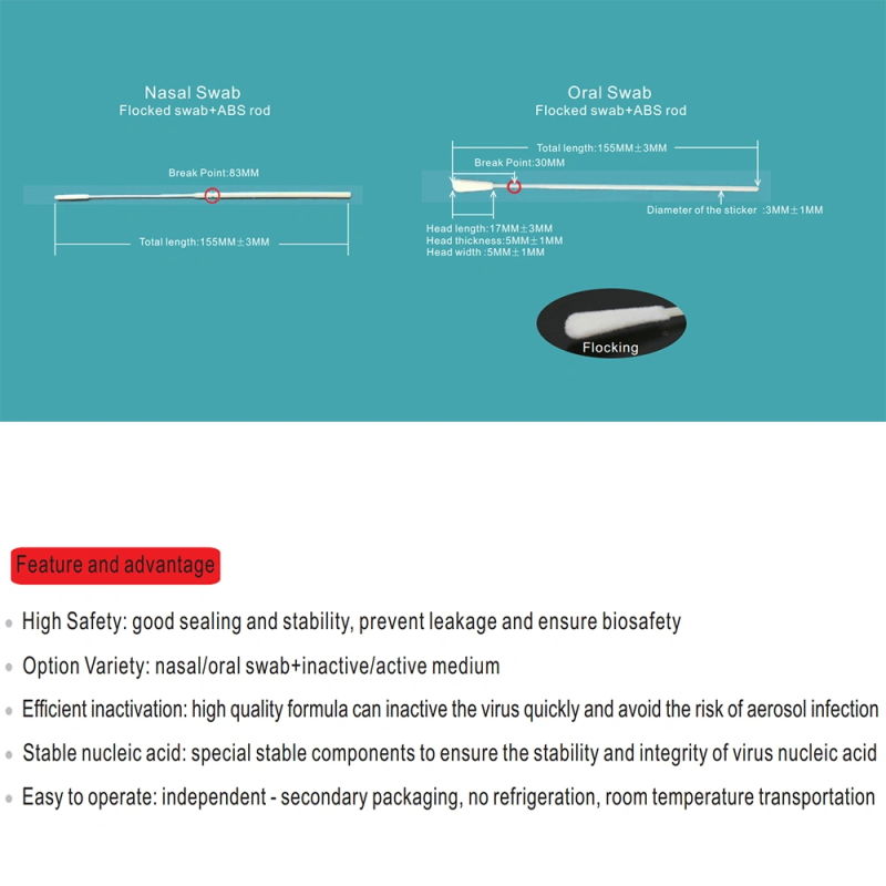 FDA Approved Factory Disposable Viral Transport Medium Specimen Transport Tube