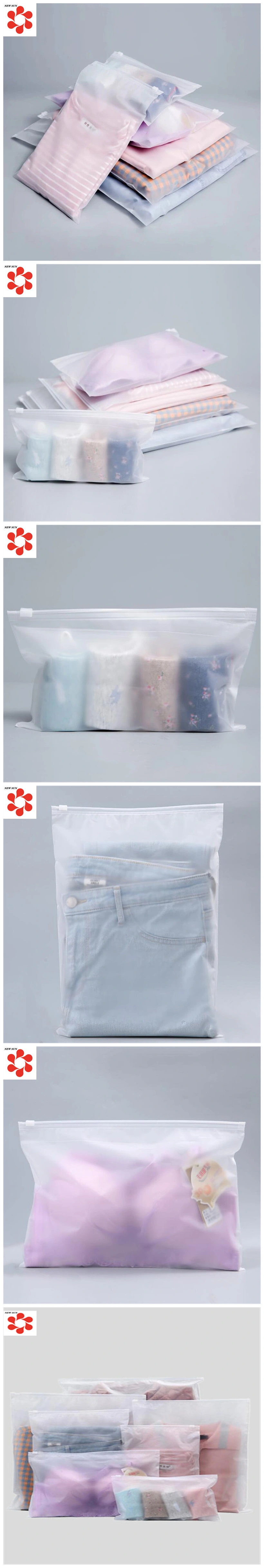 Custom Small Frosted CPE Plastic Poly Resealable Bag with Slide Ziplock for Clothing Storage