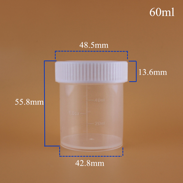 60ml Disposable Medical Sample Cup Container Urine/Specimen Cup