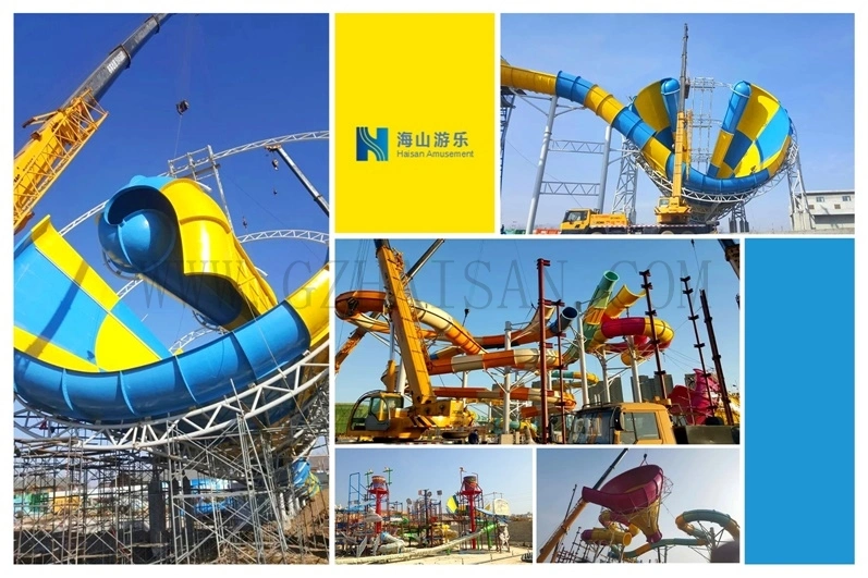 Popular Water Park Slides Boomerango Slide in Water Park Made in China Factory Fiberglass Slides