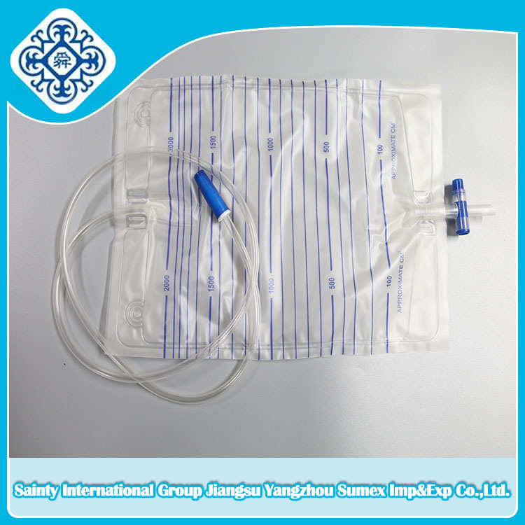 2000ml Urine Bag / Drainage Container with T-Valve