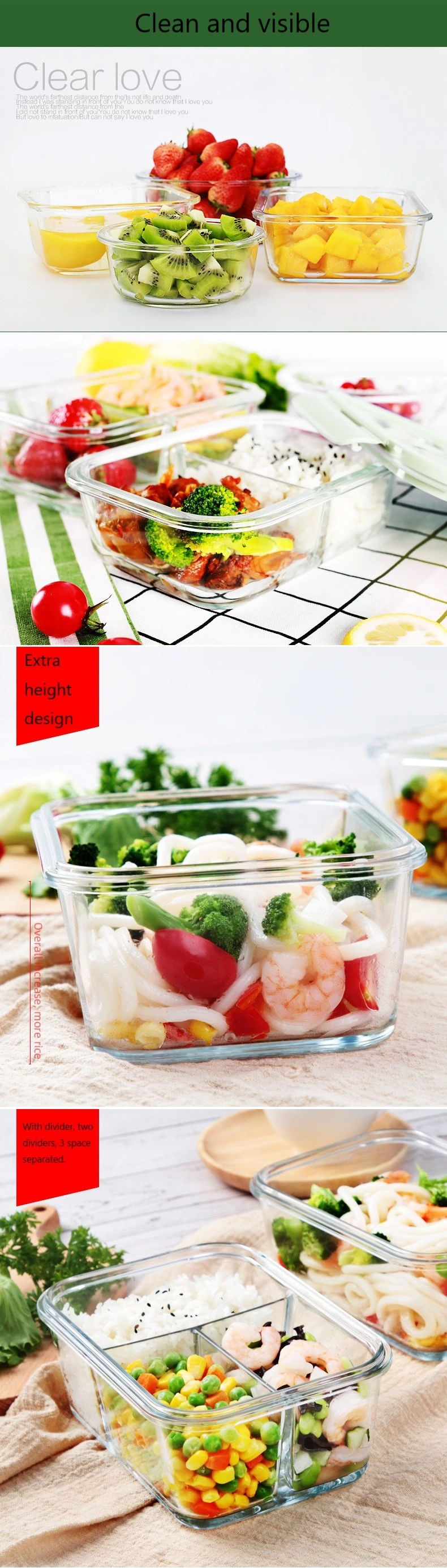 Wholesale Glass Food Storage Container Lunch Boxes Set/Storage Bowl/Preservation Box/A