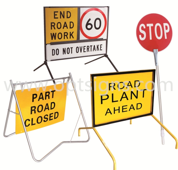 2018pss02 Road Construction Traffic Warning Stop Slow Signs, Safety Signs