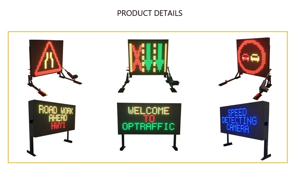 19m Solar Powered Outdoor Advertising Traffic Signal Light LED Vms Display Board Solar Sign