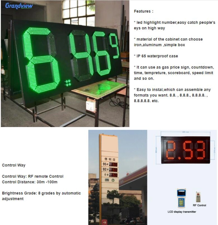 White Gas Station LED Price Billboard Petrol LED Signs Digital LED Screen with Remote Control