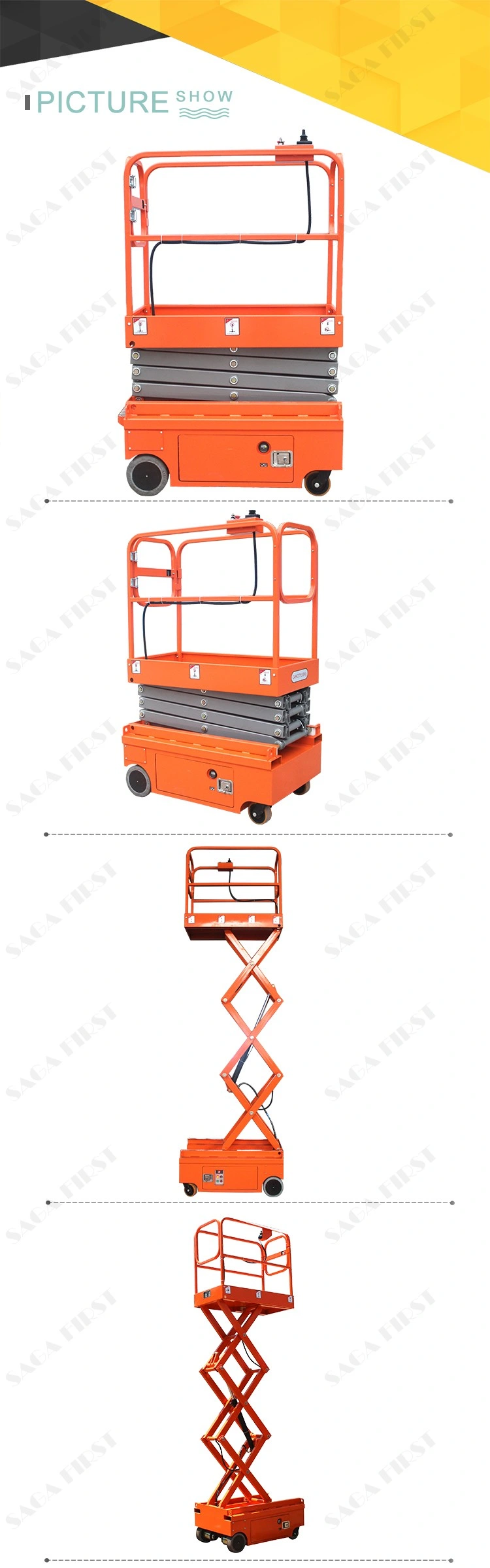 Manually Moving Electric Hydraulic Trailer Mounted Scissor Lift