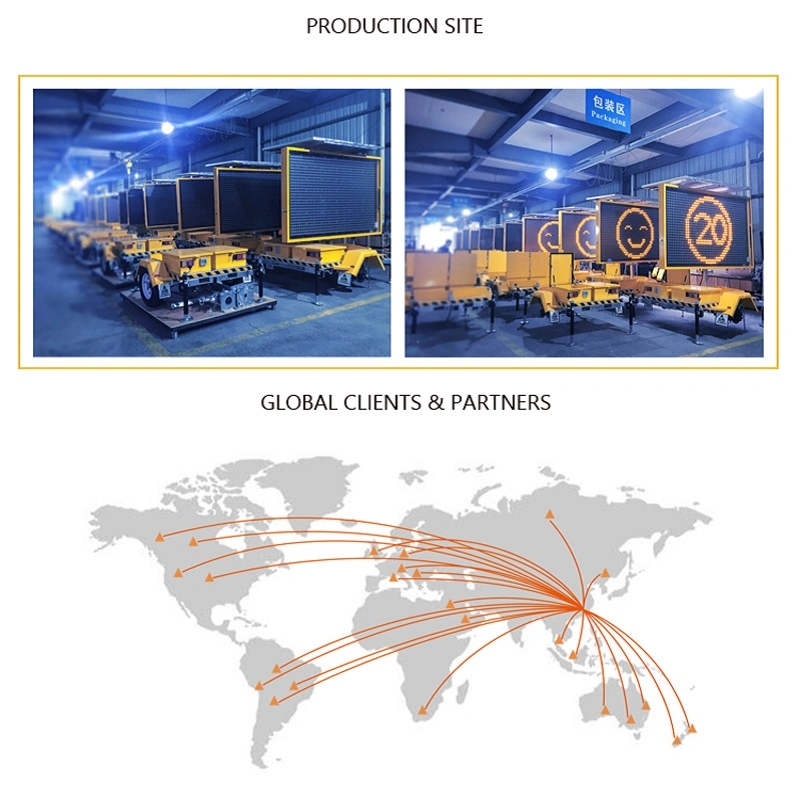 China Factory Supply Hydraulic Lifting Solar Battery Power Trailer Mounted Traffic LED Message Signs Boards