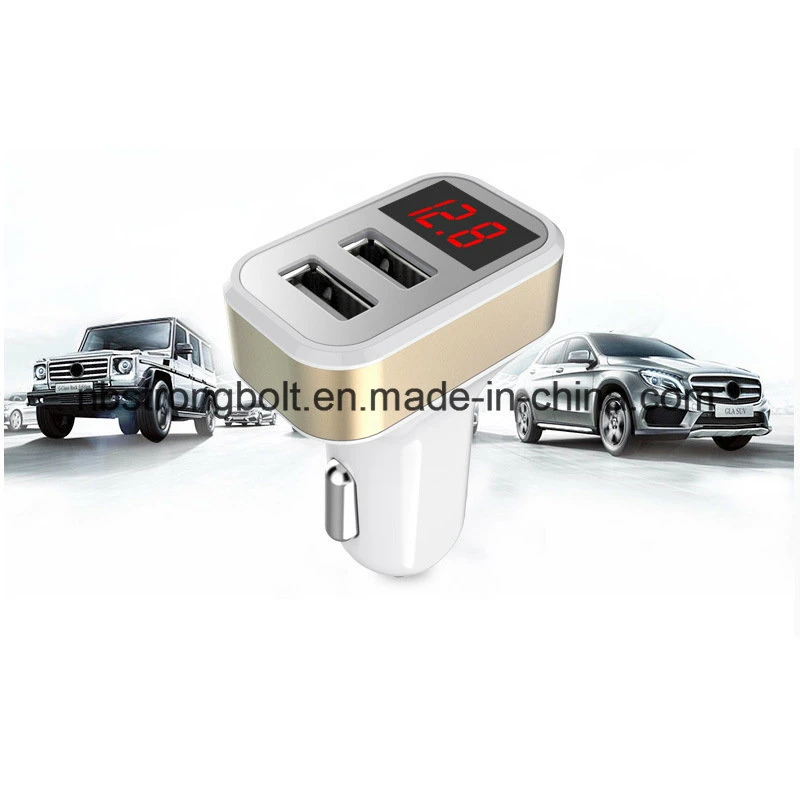 LED Display Dual USB Car Charger Voltage Detection Multi-Function Car