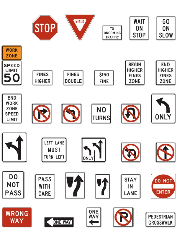 Safety Warning Reflective Aluminium Road Signs and Traffic Symbols