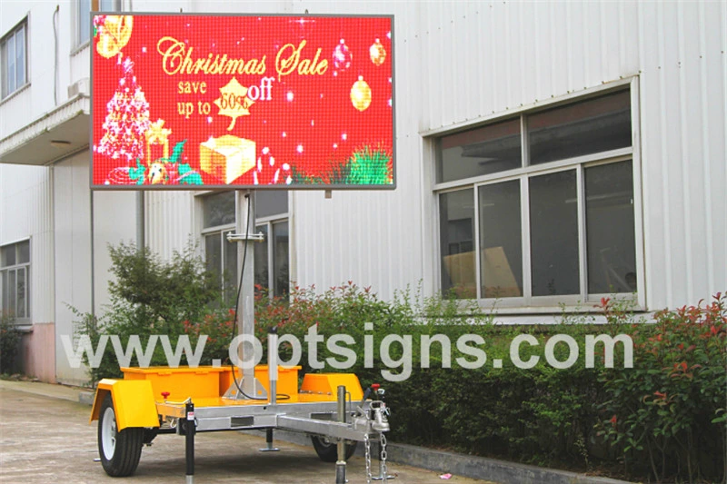 Outdoor Advertising Trailer Mounted Mobile Video LED Message Board Display