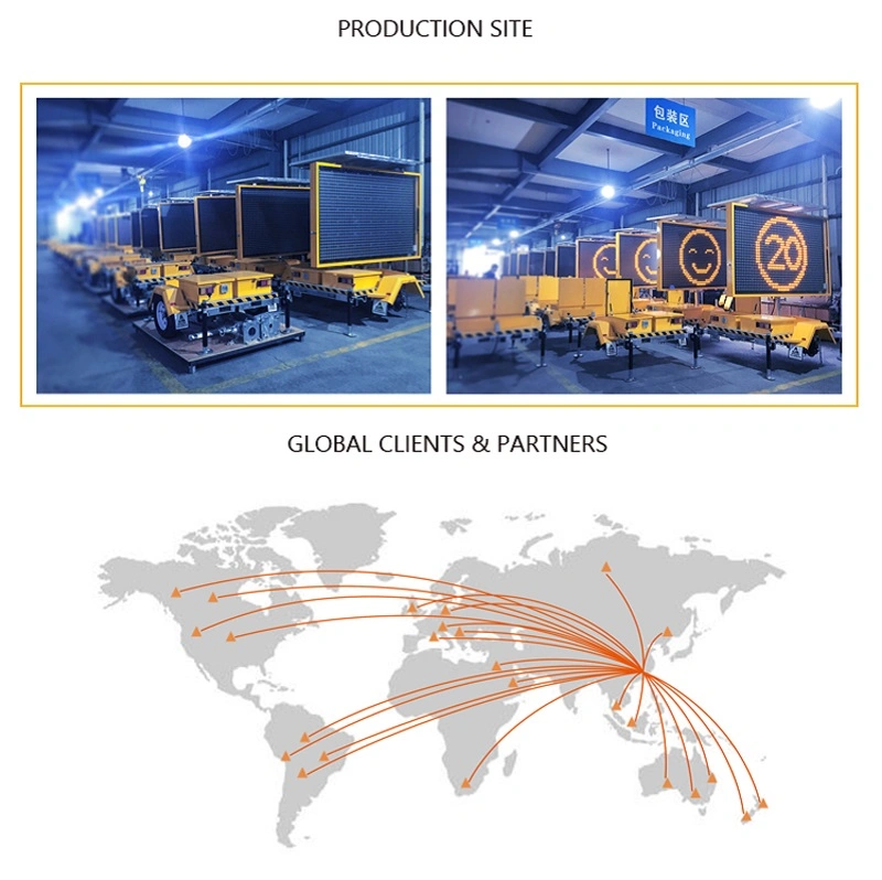 Outdoor Mobile Vms Trailer Variable Message Solar Powered Traffic Signs