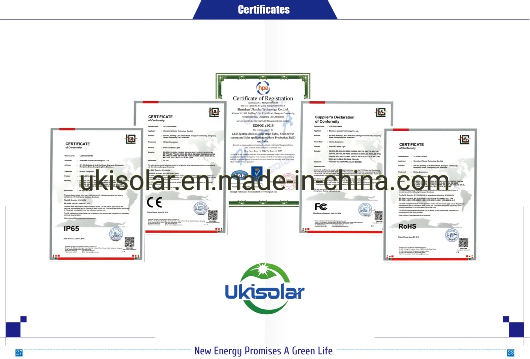 Ukisolar 2021 High Power Outdoor 100W Bridgelux Integrated Solar LED Street Light Price Outdoor Solar Light