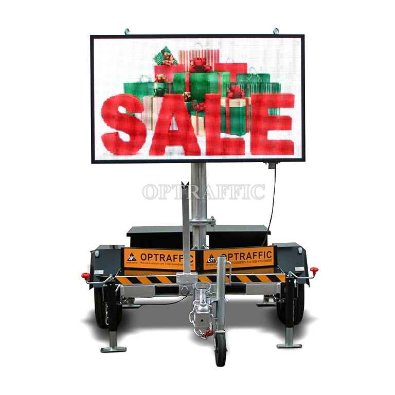 Outdoor Advertising Trailer Mounted Mobile Video LED Message Board Display
