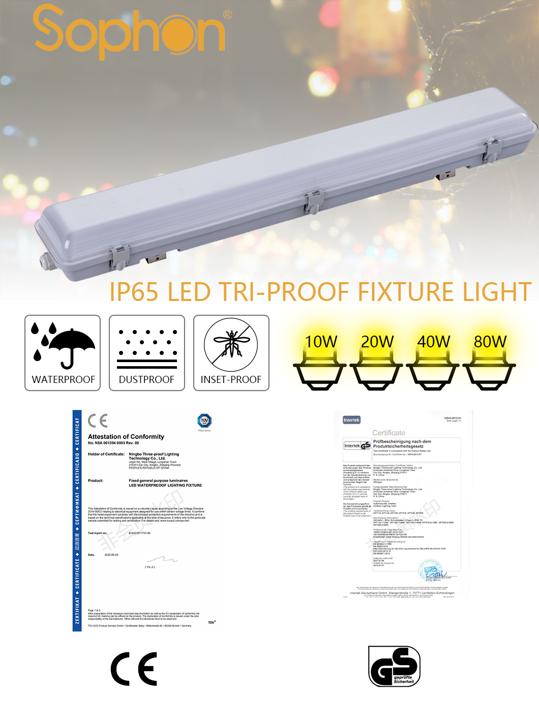 LED Tube Light Waterproof Waterproof Light Fixture LED Grow Light Waterproof