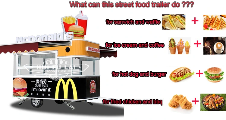 Round Body Airstream Food Catering Trailer with Grill Fryer Cheap Mobile Food Trailer Price for Sale