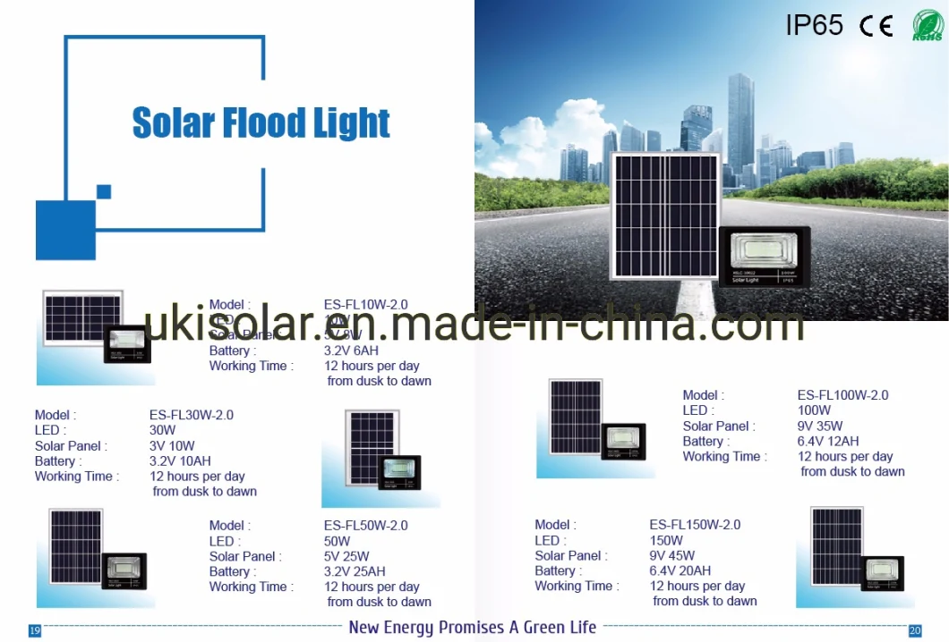 Ukisolar 2021 High Power Outdoor 100W Bridgelux Integrated Solar LED Street Light Price Outdoor Solar Light