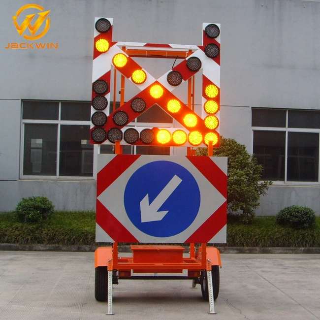 Mobile Trailer Solar LED Traffic Signal Directional Arrow Sign