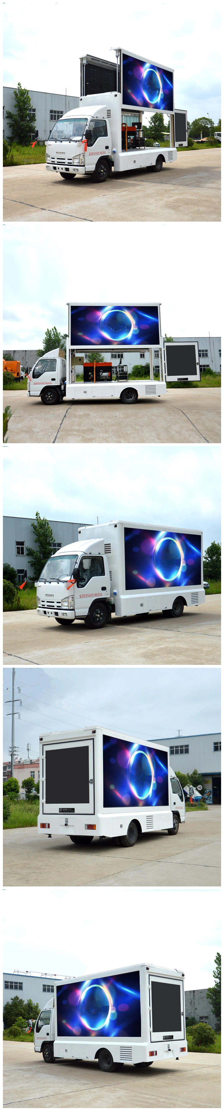 I-Suzu 100p P8 P6 Colorful Screen Outside Advertising LED Truck with Two Sides Screen Lifting
