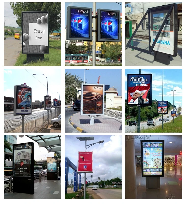 Outdoor Bus Stop Station Advertising Billboard Scrolling Light Box Banner