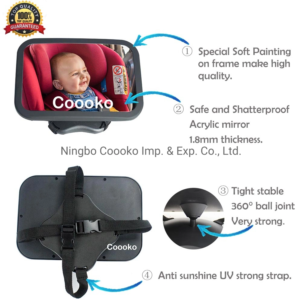 Safety Car Seat Mirror for Rear Facing Infant with Wide Crystal Clear View