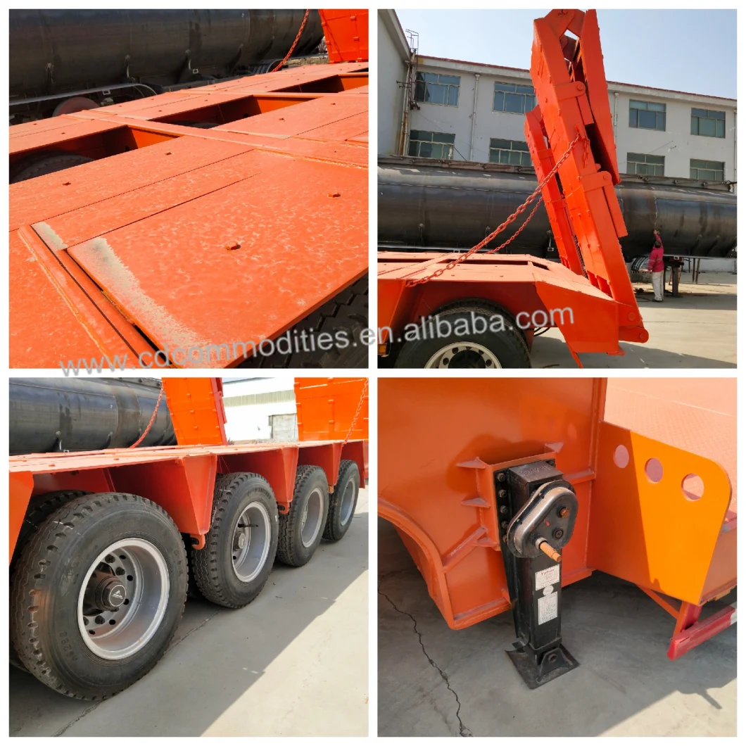 Multi-Axle Hydraulic Low Bed 3 Axles 50 Tons Low Bed Truck Trailer with Low Price