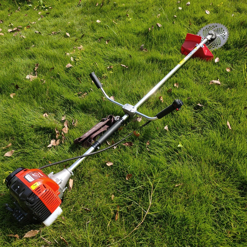 Side-Mounted Lawn Mower Four-Stroke Brush Cutter, Agricultural Weeder, Green Lawn Mower