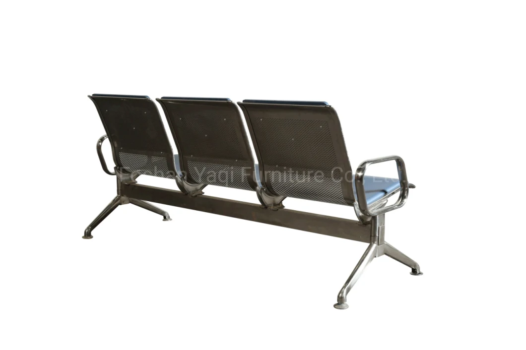 Polyurethane Bench Seat Waiting Chair PU Public 3-Seater Stainless Airport Chair (YA-81PU)