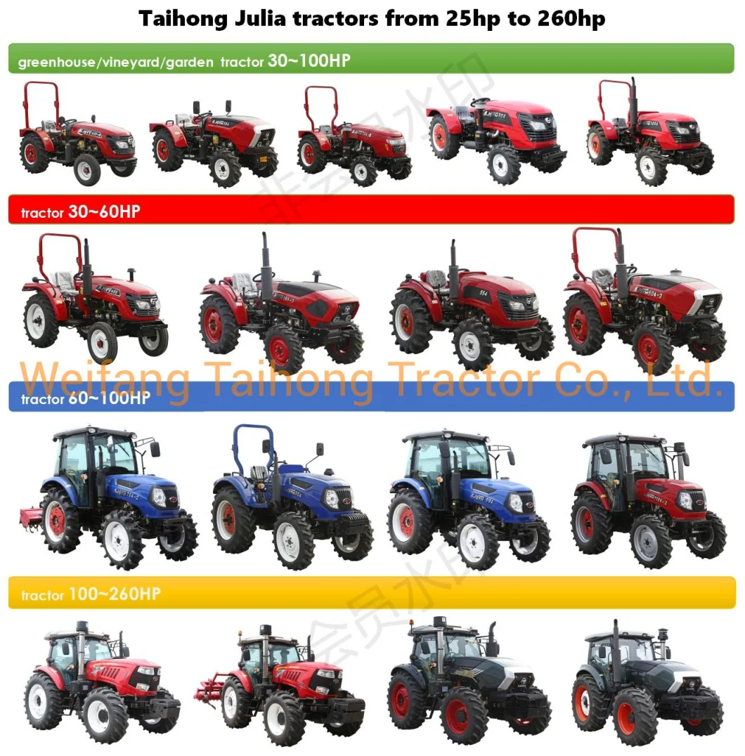Agricultural Machinery Compact Tractor CE Farm Tractor 4WD Tractor 100HP with Front Loader Backhoe