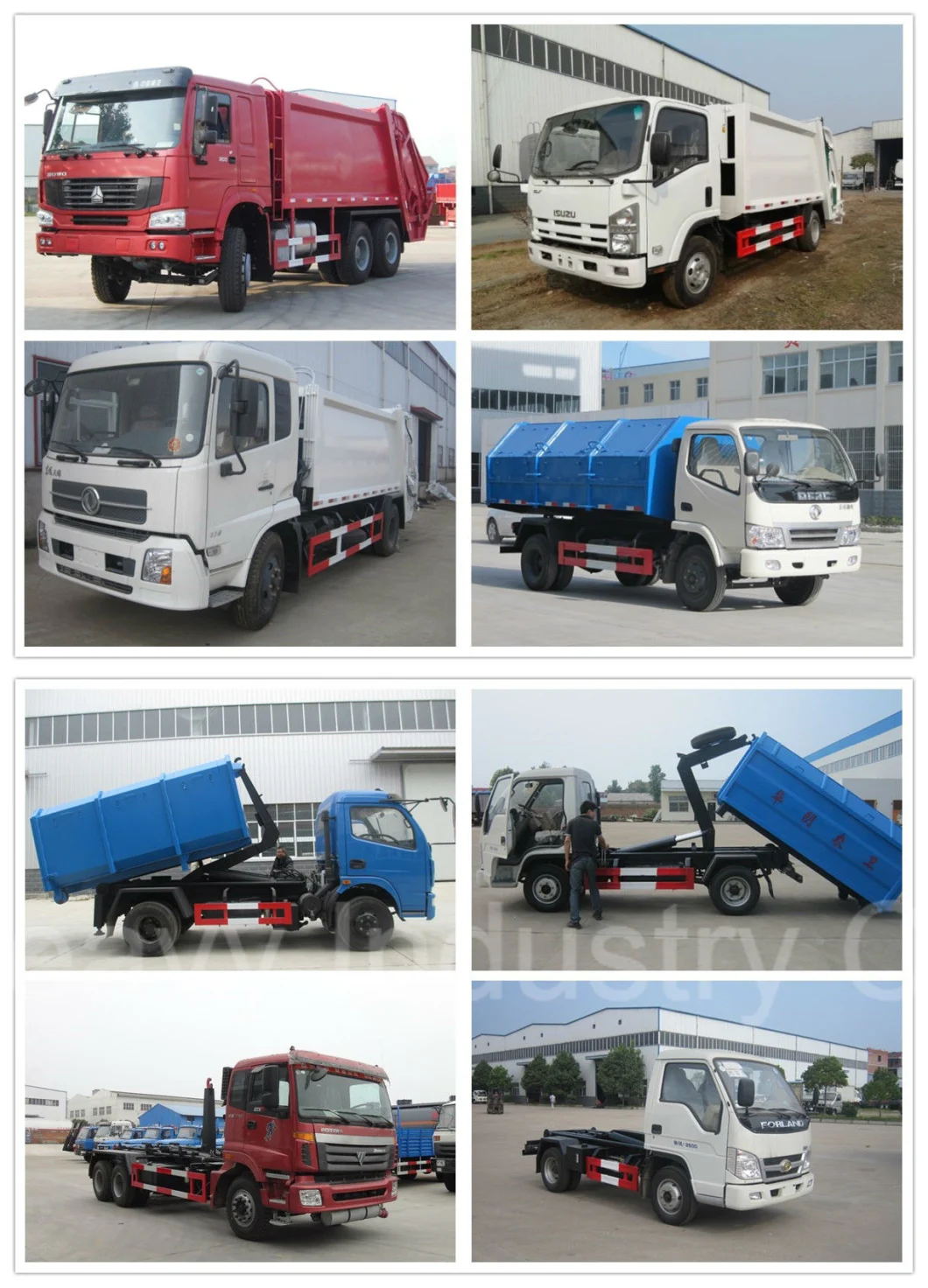 3tons 4*2 Side Loader Garbage Truck Small Hanging Bucket Garbage Truck