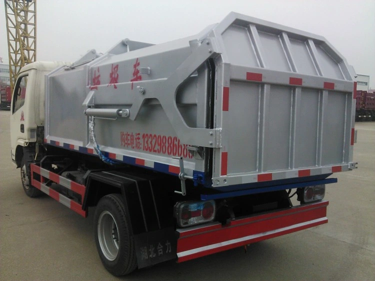 New Design Dongfeng 5000liters Side Loading Compressed Garbage Truck Hanging Bucket Garbage Truck