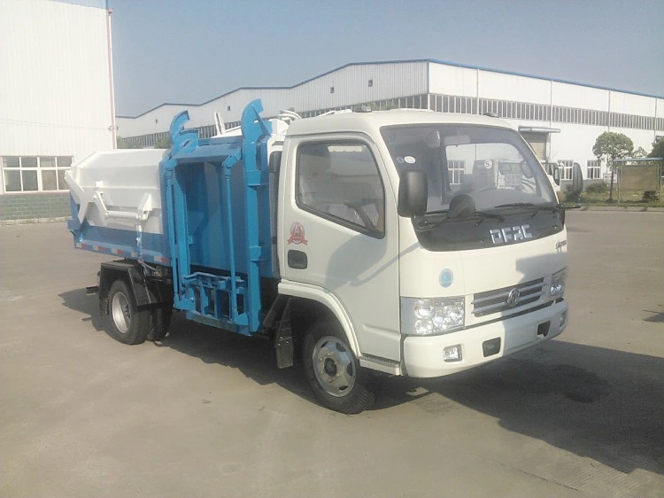 Dongfeng 4000L Side Loader Lifting Bucket Garbage Truck hydraulic Arm Garbage Collection Truck