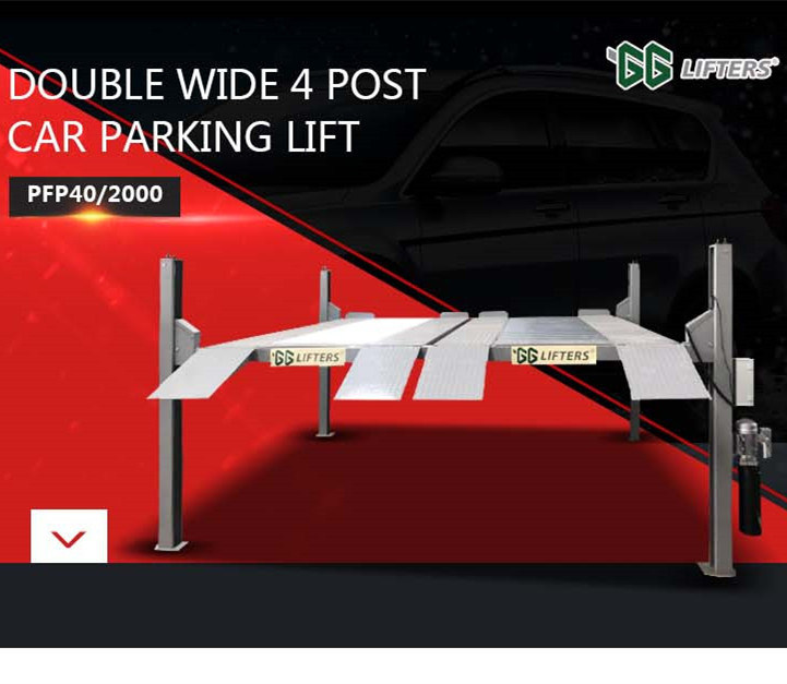 GG Lifters Double Car Stacker 4 Post Lift double wide car parking lift