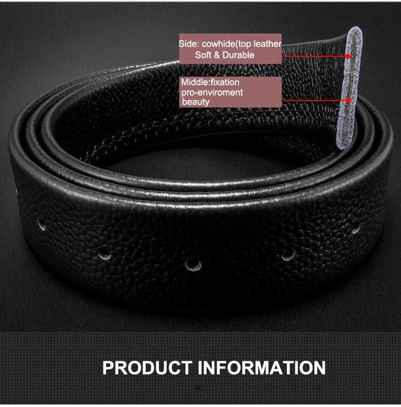 Fashion Pin Button Waist Strap Genuine Cowhide Leather Belts Business Formal Pin Buckle Belts