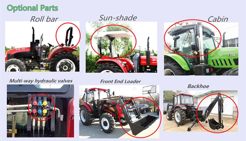 Good Quality Agriculture Use 80HP Farm Tractor Can Choice Metal Tractor Seats