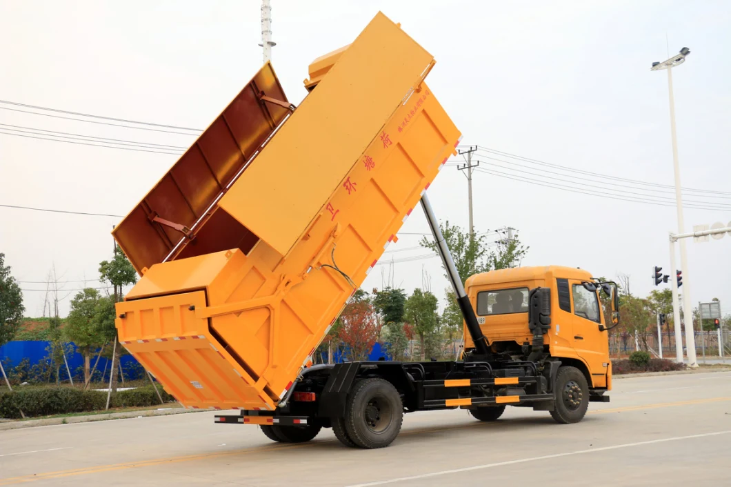 Dongfeng 4X2 6000L Dumper Side Loading Garbage Truck Bucket Lifting Garbage Refused Truck