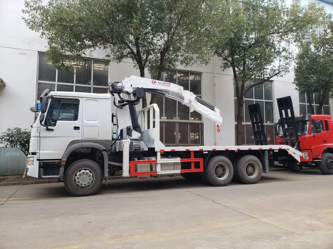 Sinotruk HOWO A7 6X4 10-Wheeler Knuckle Arm Crane Mounted Boom Truck Lorry Loading Crane Lorry Crane