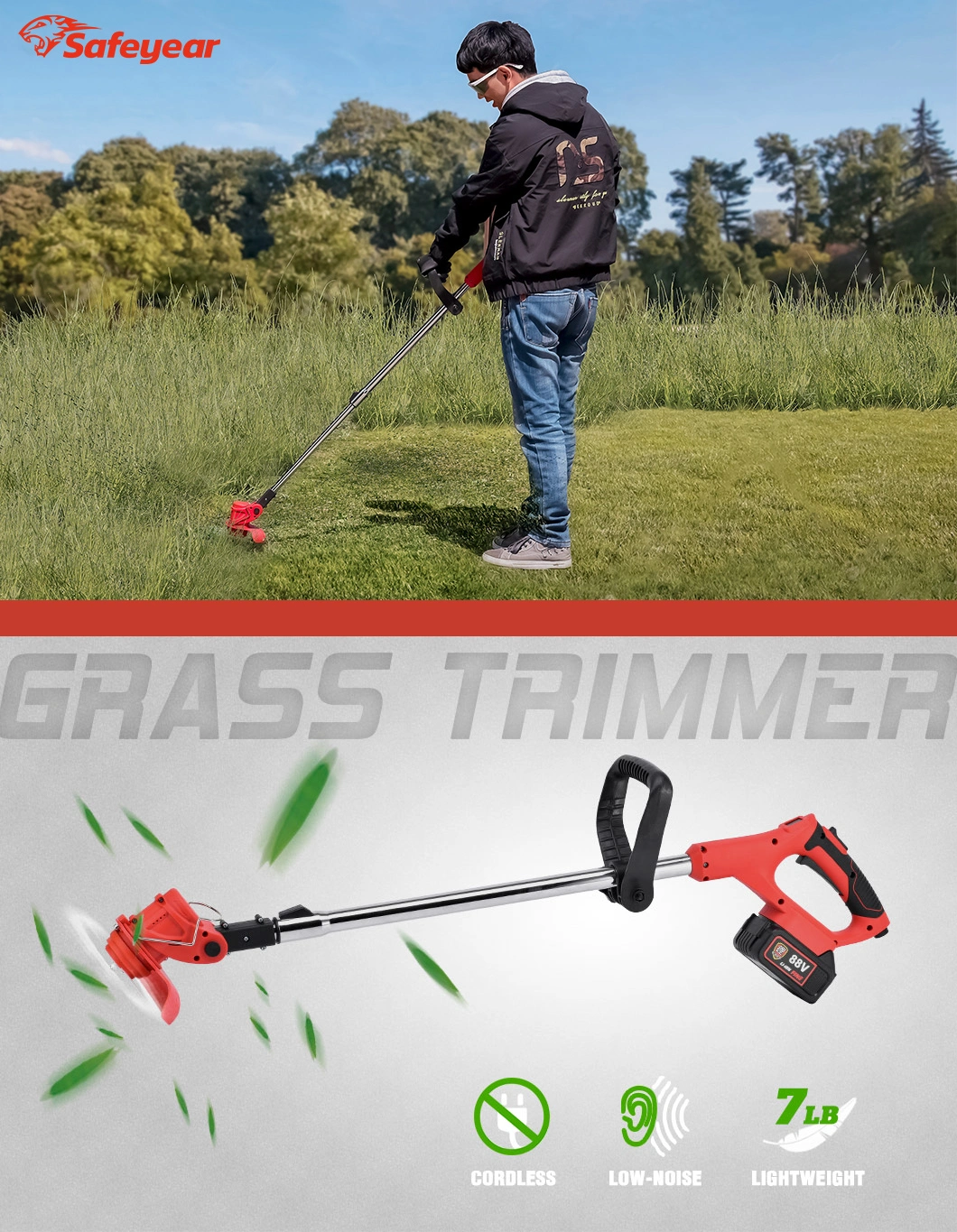 18V Portable Garden Grass Cutting Machine Cordless Electric Lawn Mowers