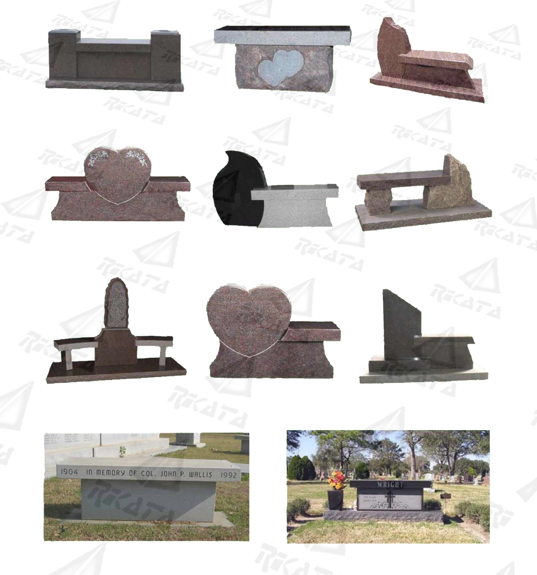 Standard Granite Bench with Curved Seat and Harp Legs